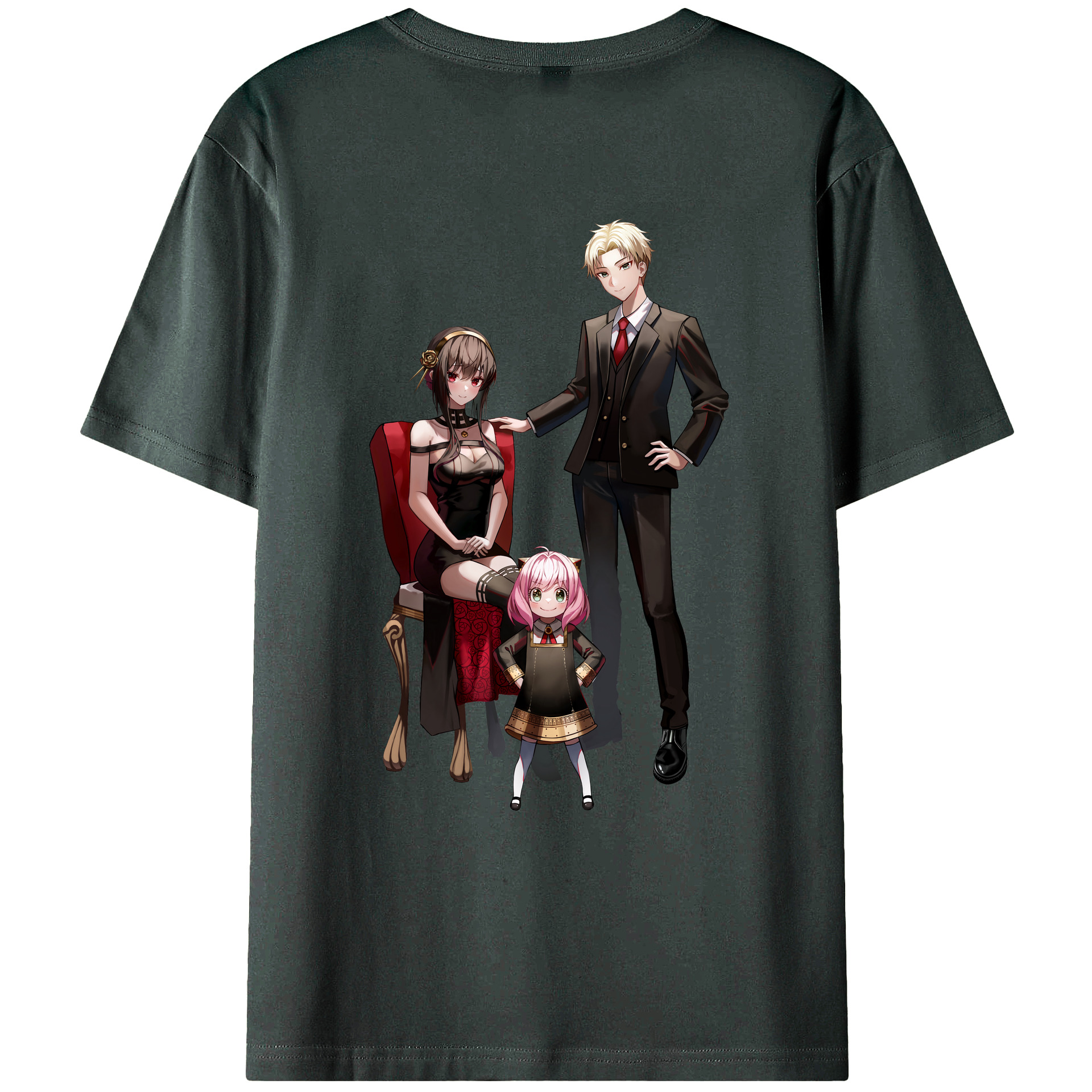（画像用） SPY×FAMILY间谍家家酒 綿100％ メンズ半袖Tシャツ（バックプリント） 通気性